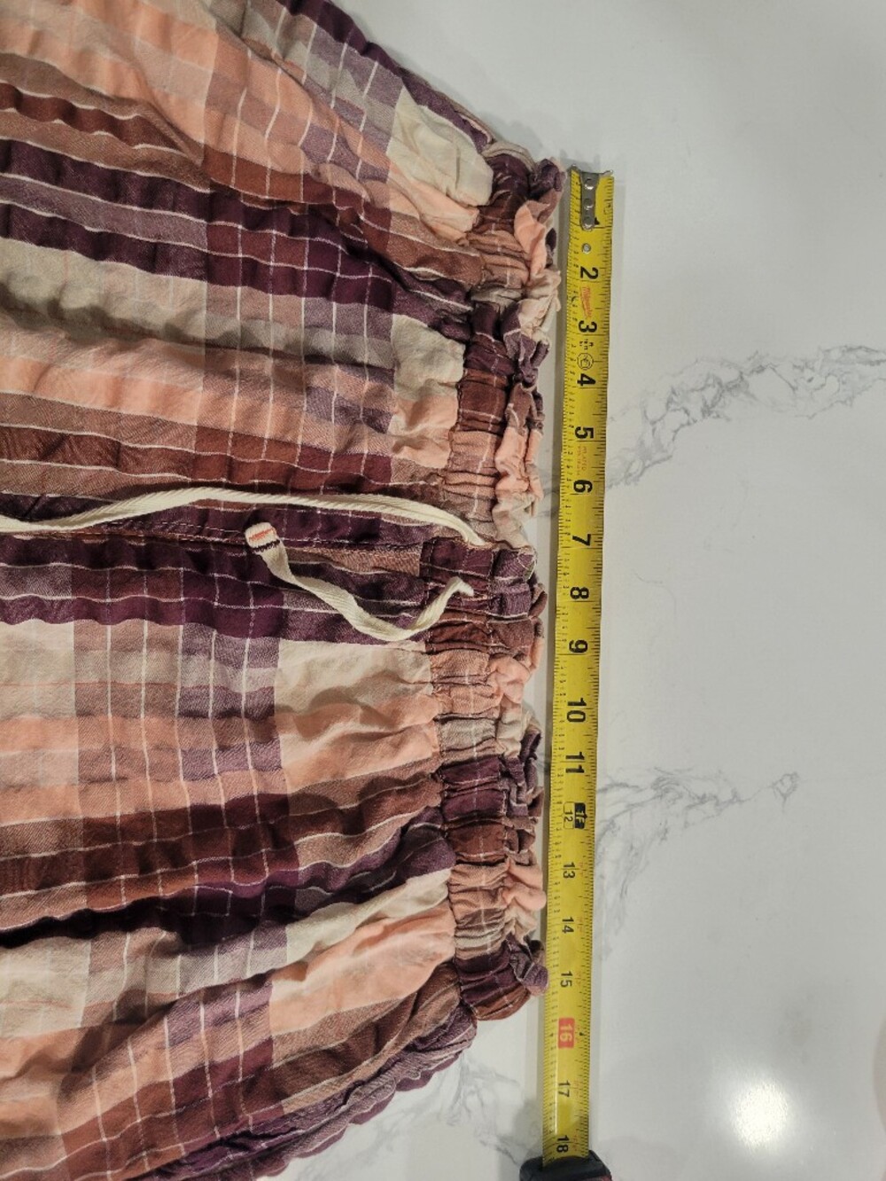 Free People Peach Plaid Wide-Leg Find The Time Textured Lounge Pants Large - Picture 5 of 8